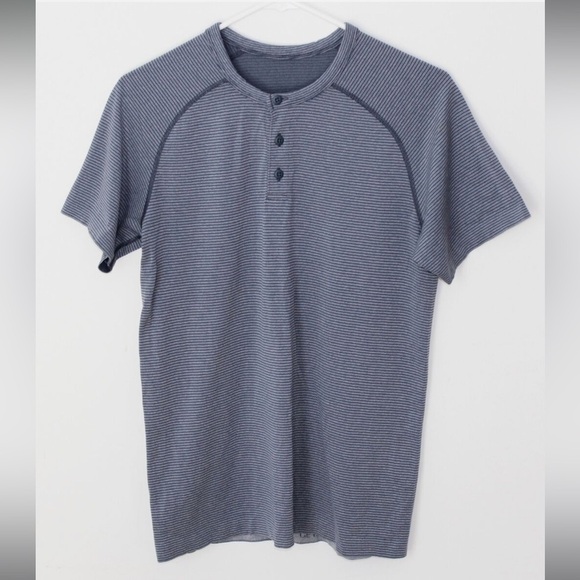 lululemon athletica Other - Lululemon Metal Vent Tech Short Sleeve Henley
Mach Blue / White